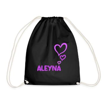 Vorname Aleyna - Turnbeutel - Schwarz - Vorne