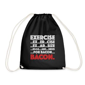 Bacon Training | Beer, grilling, meat, bacon - Drawstring Bag - black - Front