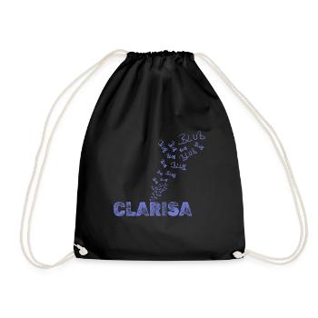 Geschenk für Clarisa - Turnbeutel - Schwarz - Vorne