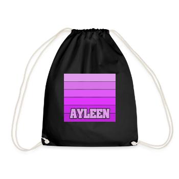 Ayleen als Mädchenname - Turnbeutel - Schwarz - Vorne