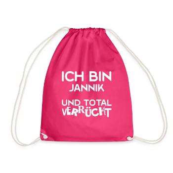 First name Jannik - Drawstring Bag - fuchsia - Front