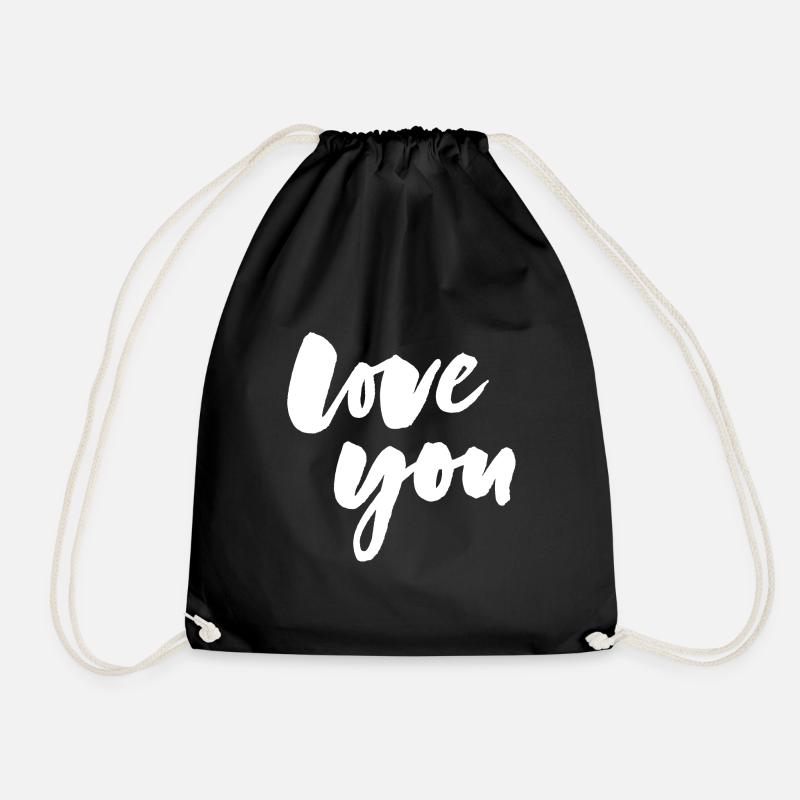 Love you - love you - Drawstring Bag - black