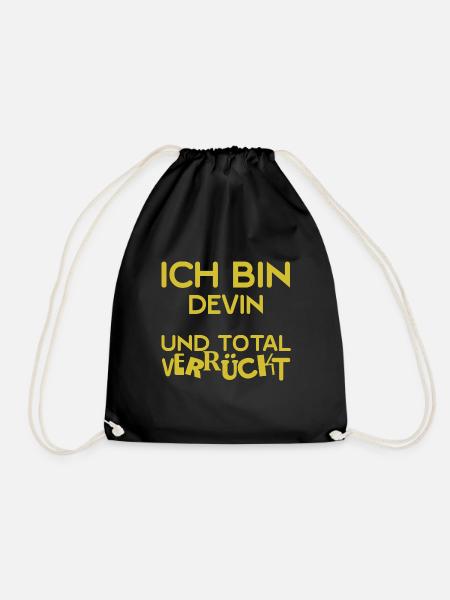 Vorname Devin - Turnbeutel - Schwarz