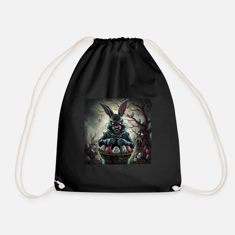 Horror Osterhase & Zombie Ostereier - Turnbeutel - Schwarz