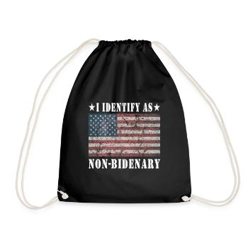 I Identify As Non-Bidenary - 2024 - Drawstring Bag - black - Front