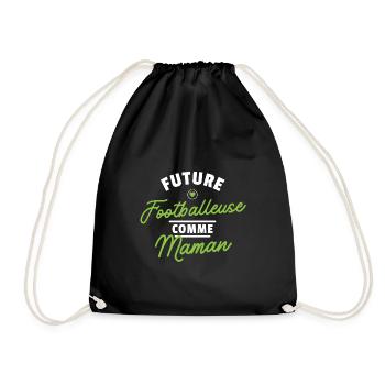 Future footballeuse comme maman. Cadeau fille bébé - Sac de sport léger - noir - Devant