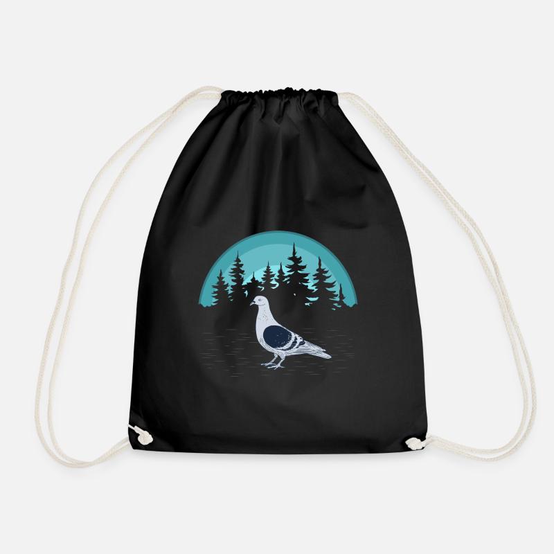 Pigeon pigeon dans la forêt - Sac de sport léger - noir