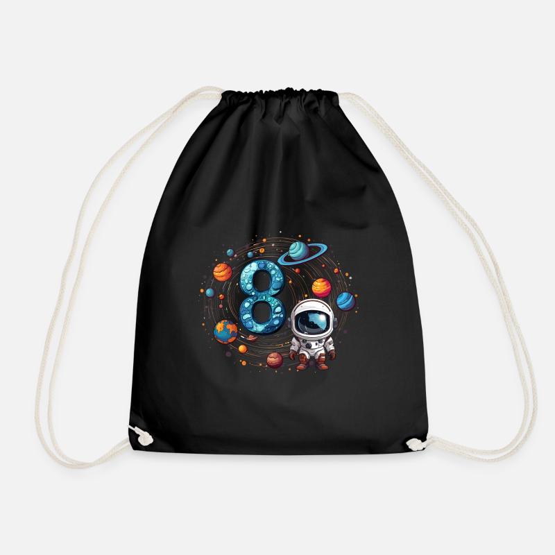 8e anniversaire astronaute cosmonaute - Sac de sport léger - noir