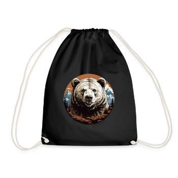 Portrait d’ours : Grizzli, ours brun, ours Kodiak - Sac de sport léger - noir - Devant