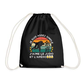 J' aime le judo et l' apéro humour judoka vintage - Sac de sport léger - noir - Devant
