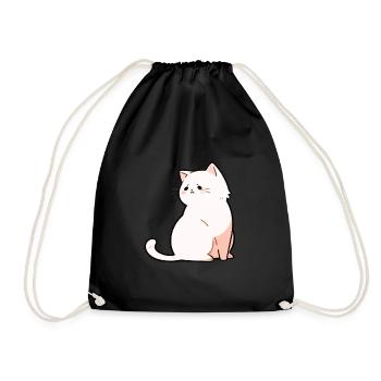 eine traurige Katze - Turnbeutel - Schwarz - Vorne