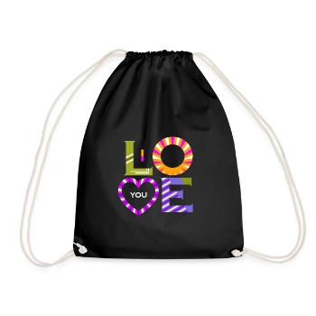 I love you - Drawstring Bag - black - Front