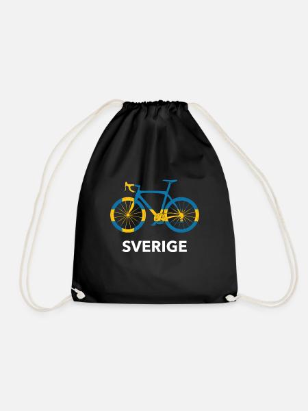 Sverige Fahrrad Schweden Tour Natur Geschenk - Turnbeutel - Schwarz