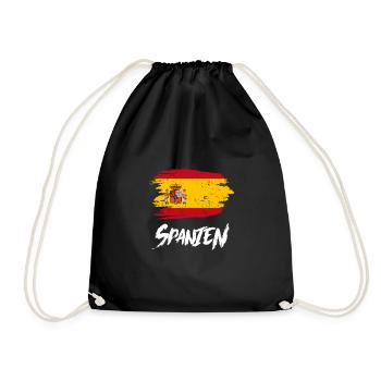 Spanien Flagge Spain Spanische Fahne Geschenk - Turnbeutel - Schwarz - Vorne