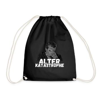 Alter Katastrophe - lustiger Spruch vintage retro - Turnbeutel - Schwarz - Vorne