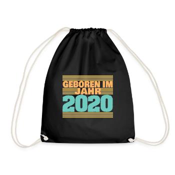 Geboren im Jahre 2020 - Turnbeutel - Schwarz - Vorne