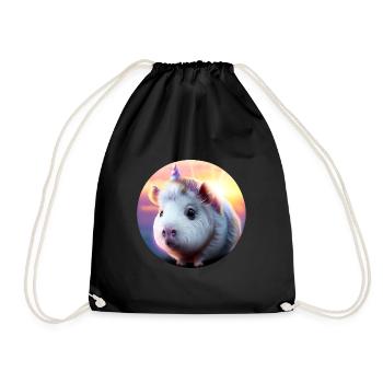 Licorne cochon d’Inde - Sac de sport léger - noir - Devant