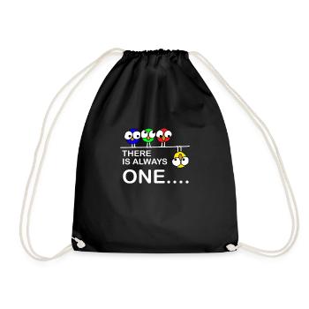 Bird Rebel Funny Unique Especially Comic - Drawstring Bag - black - Front