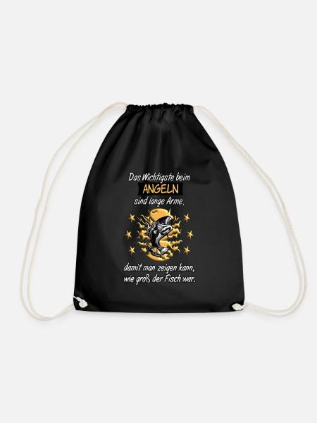 Angeln Fische Fisch Angler Angel Geschenk - Turnbeutel - Schwarz