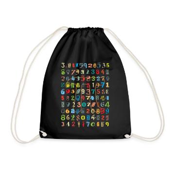 Number Pi Math lessons - Drawstring Bag - black - Front