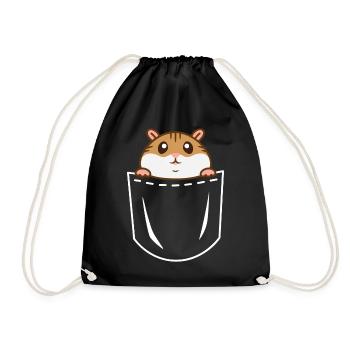Hamster Bauch - Turnbeutel - Schwarz - Vorne