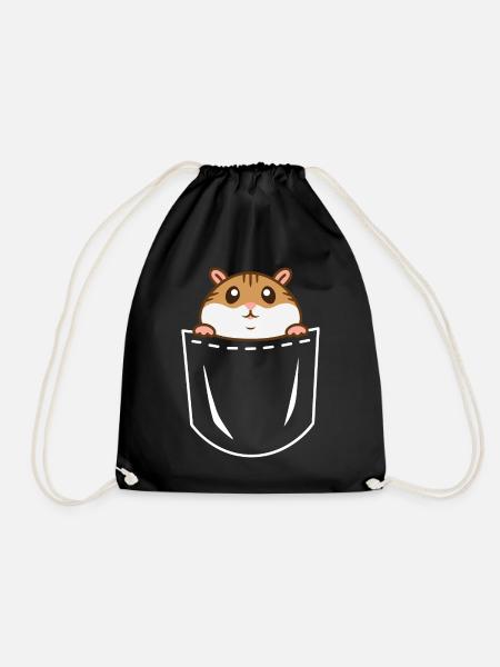 Hamster Bauch - Turnbeutel - Schwarz