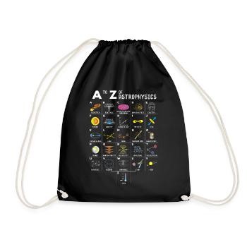A to Z funny astronomy lover - Drawstring Bag - black - Front