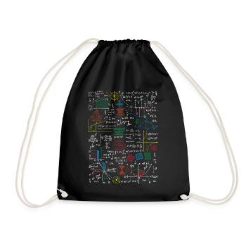 Mathematisches Blatt Lustiger Mathelehrer - Turnbeutel - Schwarz - Vorne