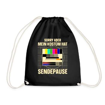 Testbild Sendepause Kostüm - Turnbeutel - Schwarz - Vorne