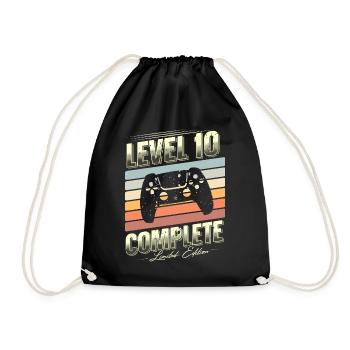 10th Birthday Level 10 Complete Limited Edition - Drawstring Bag - black - Front