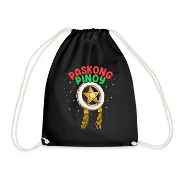 Paskong Pinoy Weihnachtsdesign für Filipinos - Turnbeutel - Schwarz - Vorne