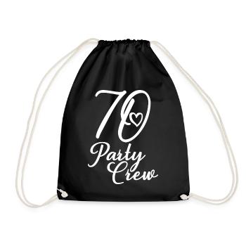 70 Party Crew 70th Birthday Party 70 Years Old - Drawstring Bag - black - Front