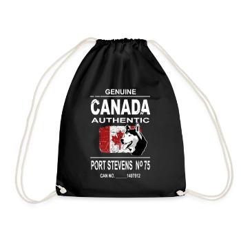 Maple Leaf - Huskies - Canada - Drawstring Bag - black - Front