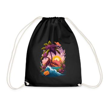 Palmiers de l’île Sunrise Paradise - Sac de sport léger - noir - Devant