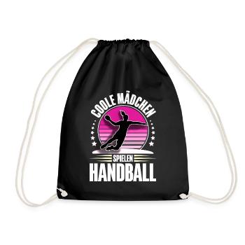 Handball Handballerin - Turnbeutel - Schwarz - Vorne