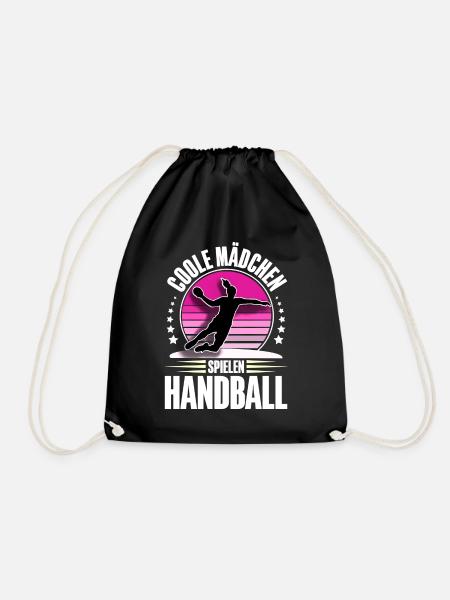 Handball Handballerin - Turnbeutel - Schwarz