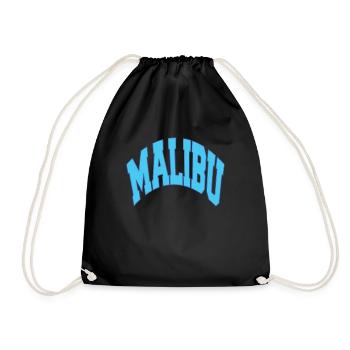 Blue MALIBU California Sport T-Shirt - Drawstring Bag - black - Front