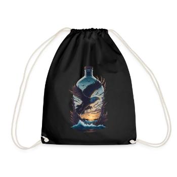 Adler Bottle - Drawstring Bag - black - Front