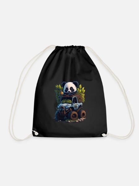 Panda Monstertruck - Turnbeutel - Schwarz