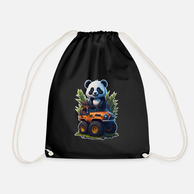 Panda Truck - Turnbeutel - Schwarz