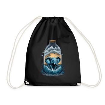 Bouteille d’éléphant - Sac de sport léger - noir - Devant