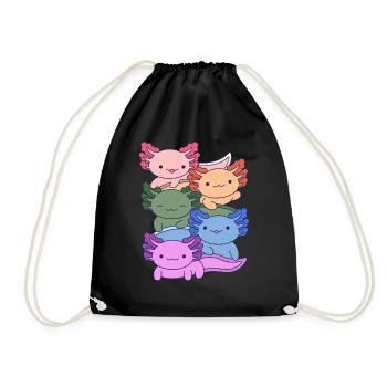 Conception de groupe d’Axolotl arc-en-ciel pour les amateurs d’Axolotl - Sac de sport léger - noir - Devant