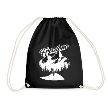 Illustration Bike Running Mountain Graphic - Drawstring Bag - black - Front