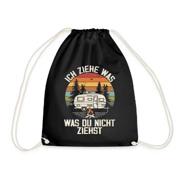 I pull what you don't pull Caravan Camper - Drawstring Bag - black - Front