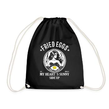 Oeuf au plat – My Heart’s Sunny Side Up Design - Sac de sport léger - noir - Devant