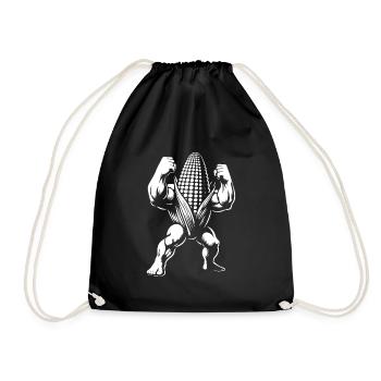 Épis de maïs fort – Pour la musculation et les amateurs de maïs - Sac de sport léger - noir - Devant