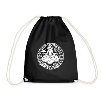 Mindfulness Design – Strength lies in tranquility - Drawstring Bag - black - Front