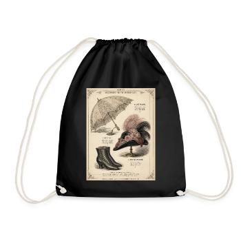 Parasol victorien et accessoires vintage - Sac de sport léger - noir - Devant