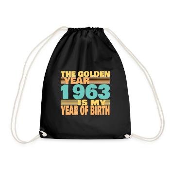 Born in 1963 - Drawstring Bag - black - Front