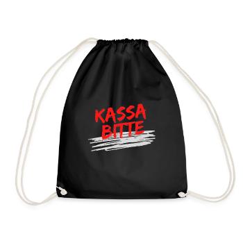 Kassa Bitte - Turnbeutel - Schwarz - Vorne